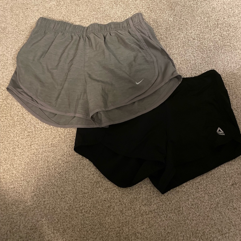 Nike and Reebok Women's Athletic Shorts - Gray and Black